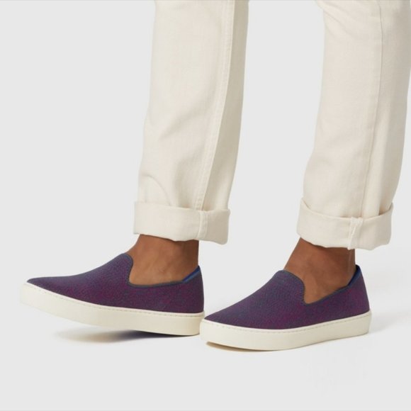 Rothy's The Sneaker Fig Python Purple Slip On - Picture 2 of 12